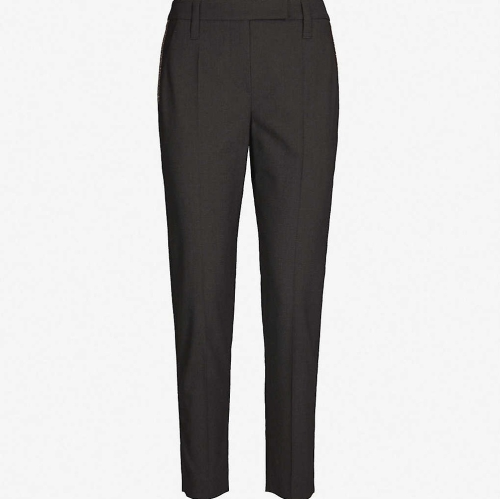 Brunello Cucinelli Dark Brown Wide-Leg Trousers